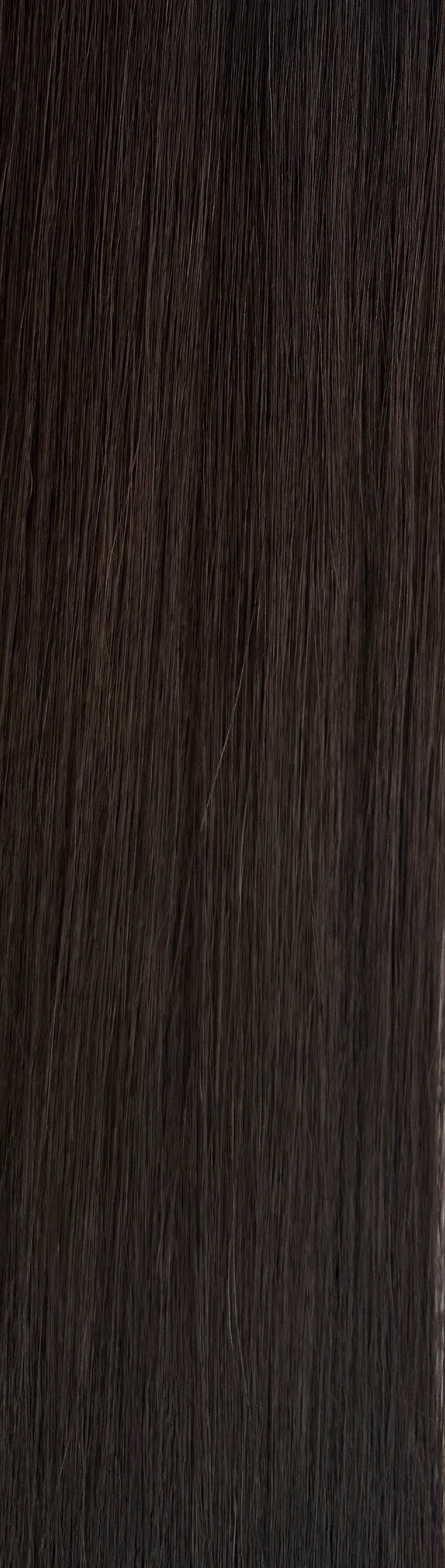 Allison rich medium brunette 18-inch genius weft hair extension by HIDDN